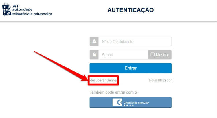 segurança no portal das finanças