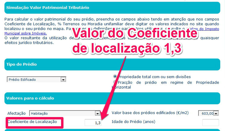 Valor do nosso coeficiente de localização é 1,3