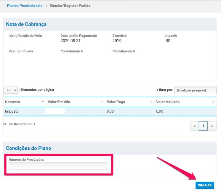 Simular irs em prestações