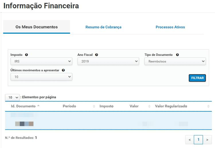 Consultar reembolso do IRS emitido – Método 2